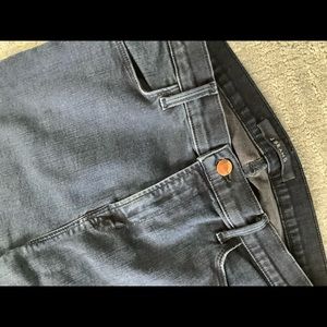Ink dark blue, high rise, skinny and long, J Brand, size 30, very dark wash